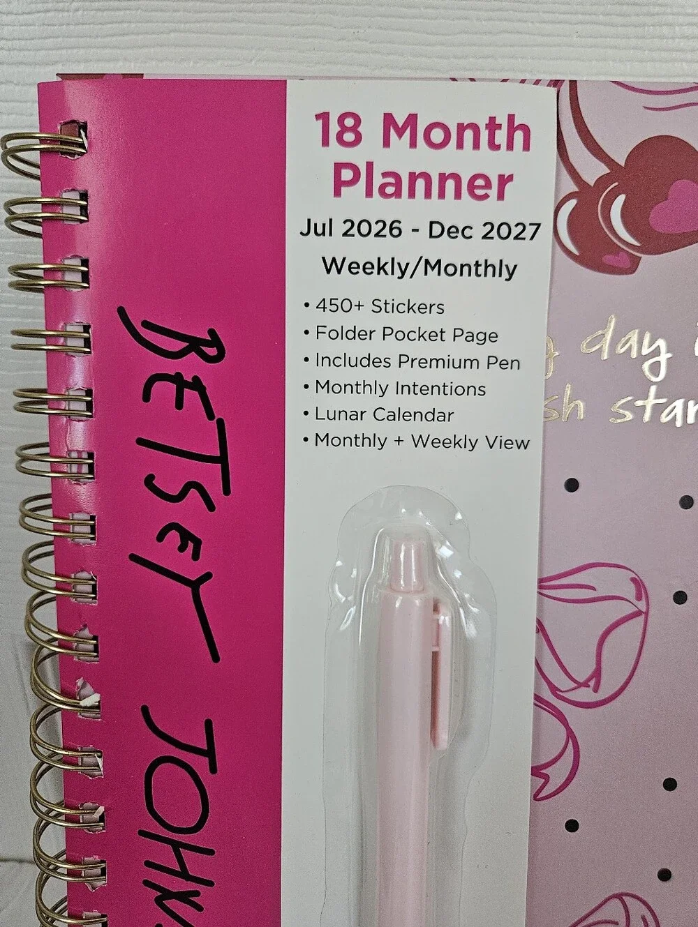 Betsey Johnson NWT 18 Month Planner
